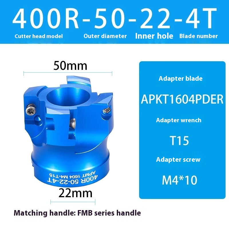 2084-Aluminum cutterhead fast feed flying cutterhead milling cutterhead right angle 45 degree milling cutterhead round nose milling cutterhead 400RKM12 Shandong Denso Pricision Tools Co.,Ltd.